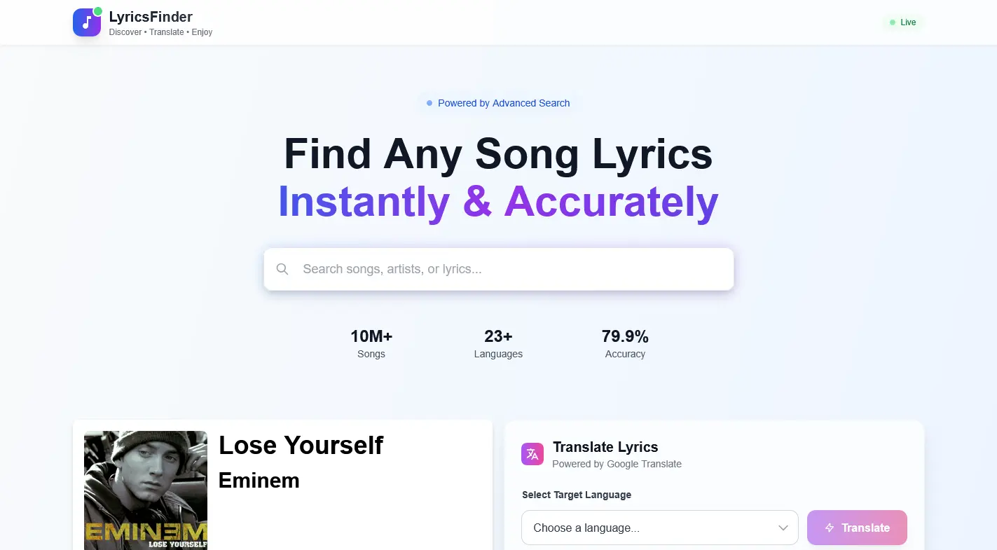 LyricsFinder & Translate